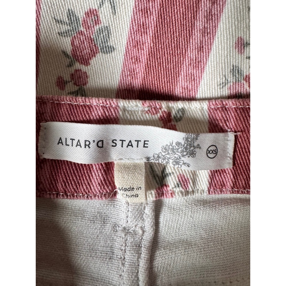 Altar State Womens XXS Flared Pants Floral Stripe High Rise - Picture 9 of 11